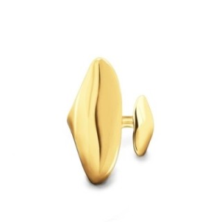 Cuff Ring 'Éclat' Placcato Oro Giallo 316L Contrarié con Scudi Lucidi