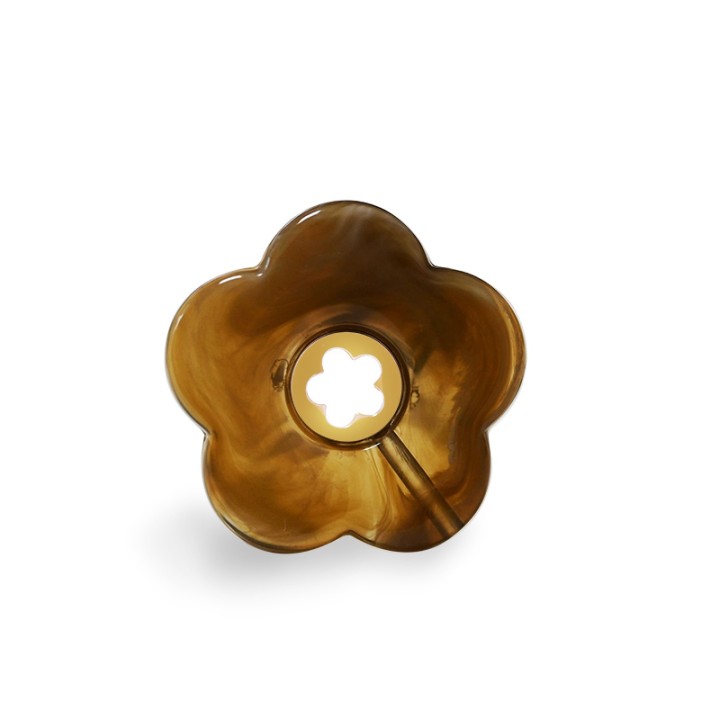 Anello Aperto 'Polinesia' Raiatea Placcato Oro Giallo con Fiore Tartarugato