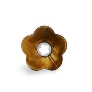 Anello Aperto 'Polinesia' Raiatea Acciaio Silver con Fiore Tartarugato