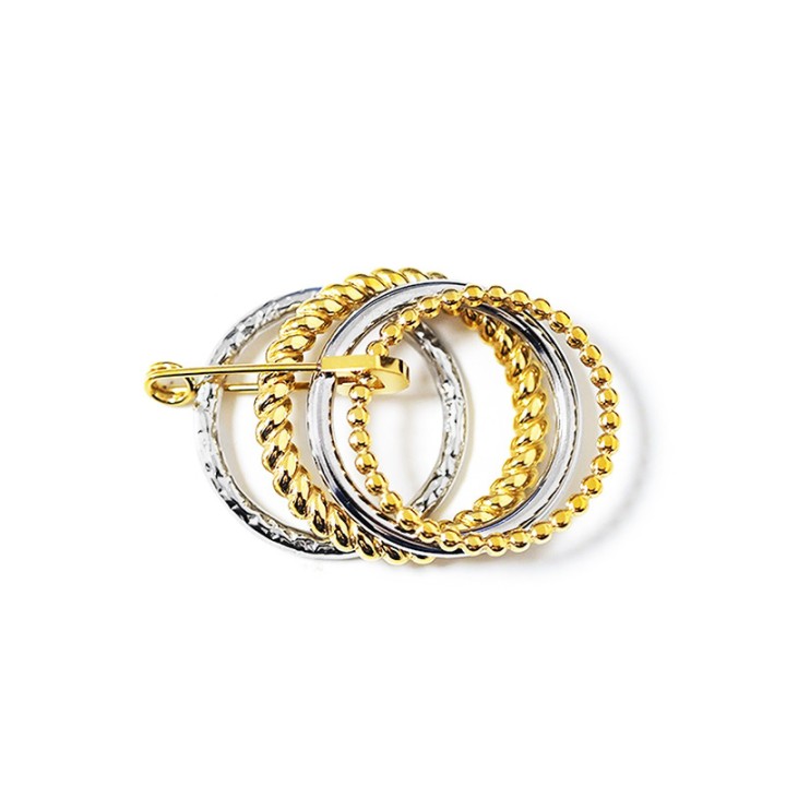 Anello Multifilo 'Como' Cernobbio Bicolore a 4 Strati con Spilla