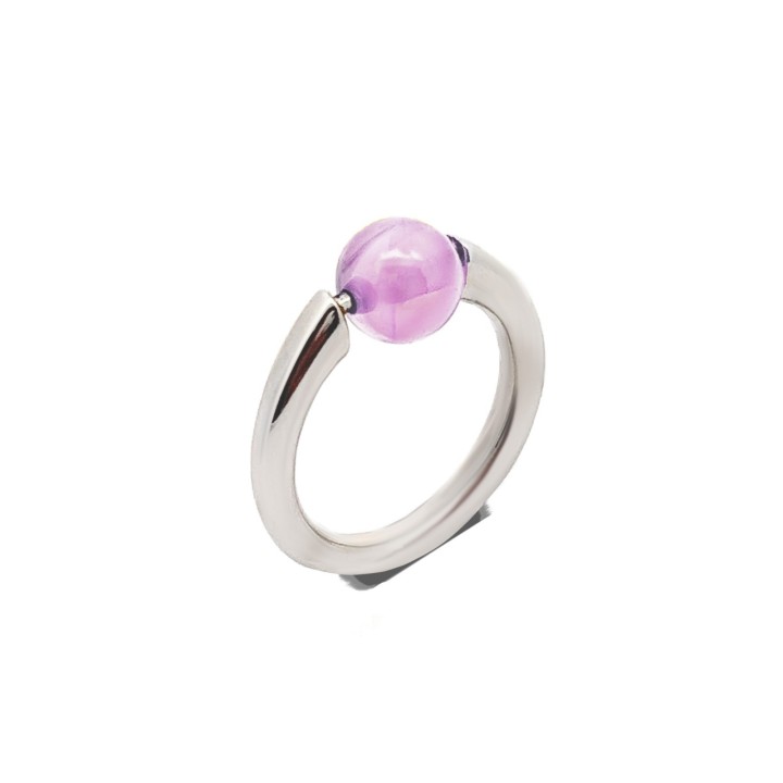 Anello con Pallina Rotante Viola