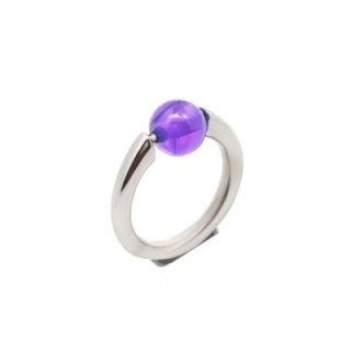 Anello con Pallina Rotante Blu