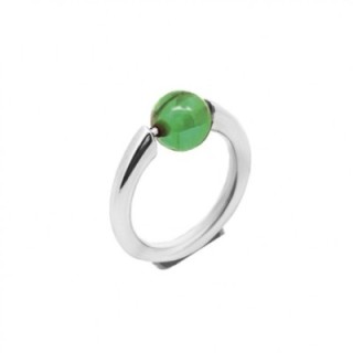Anello con Pallina Rotante Verde