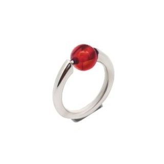 Anello con Pallina Rotante Rossa