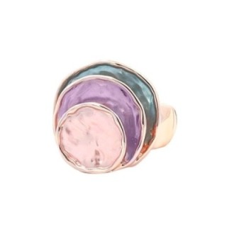 Anello Tondo Elastico Smaltato Rosa