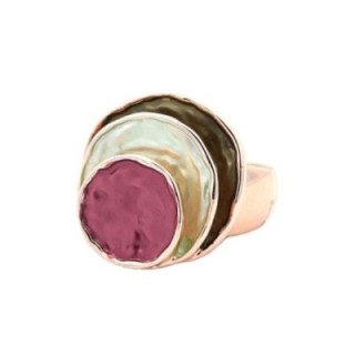 Anello Tondo Elastico Smaltato Viola