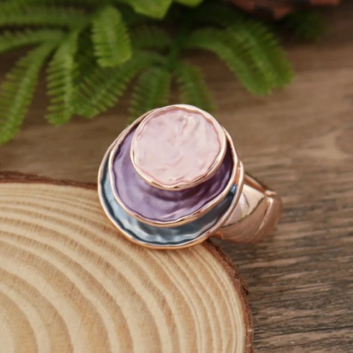 Anello Tondo Elastico Smaltato Viola