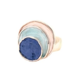 Anello Tondo Elastico Smaltato Blu