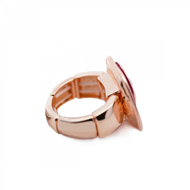 Anello Elastico Smalto Blu con Perla