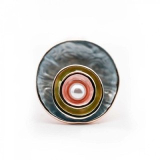 Anello Elastico Smalto con Perla