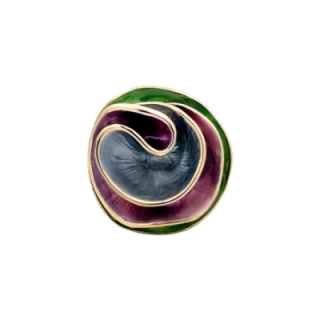 Anello Elastico GEOR Smaltato Verde-Viola