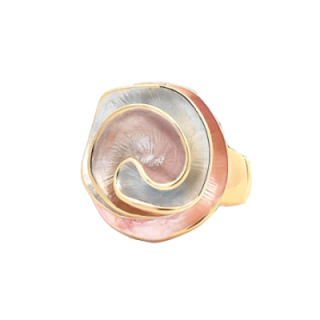 Anello Elastico GEOR Smaltato Rosa