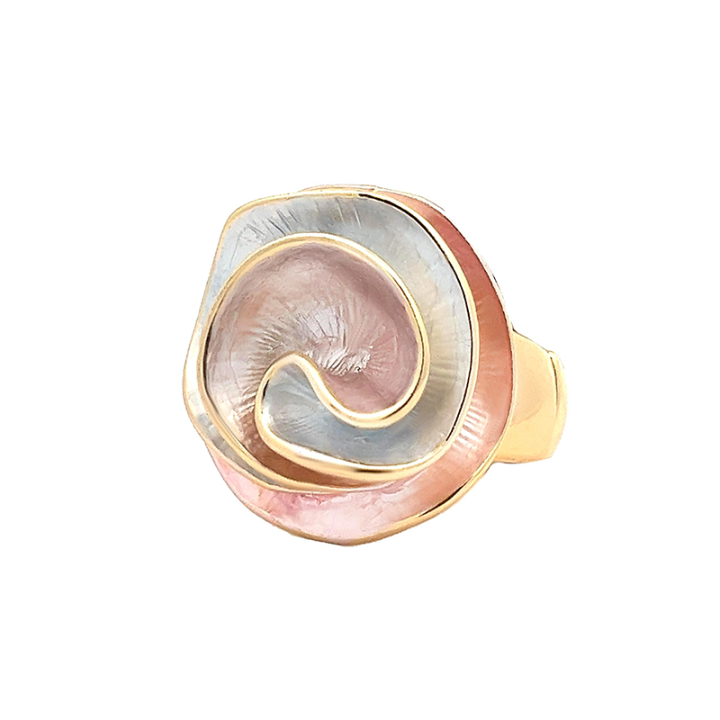 Anello Elastico GEOR Smaltato Rosa