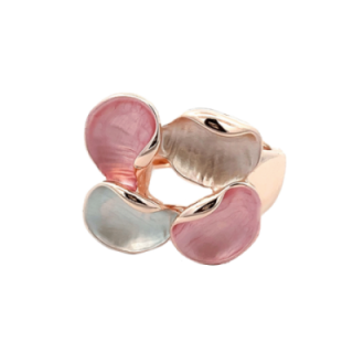 Anello Elastico Smaltato Rosa
