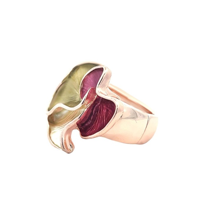 Anello Elastico CRIS Smaltato Fucsia