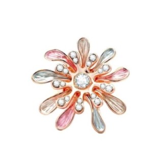Anello Elastico Fiore Smaltato Rosa