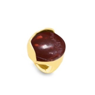 Grande Anello Elastico Tondo XTX In Resina con Pietra Rossa