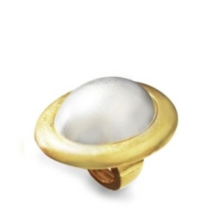 Grande Anello Elastico Argento Ovale Bombato