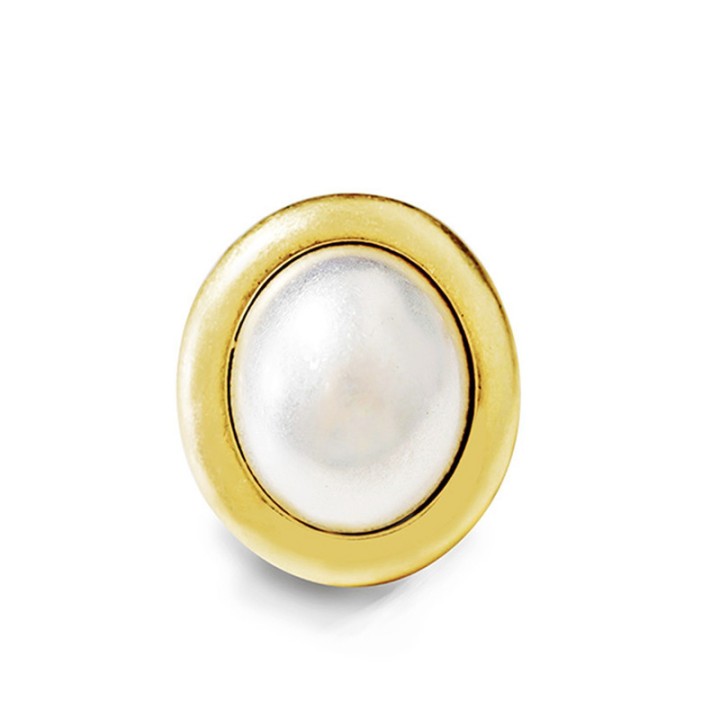 Grande Anello Elastico Argento Ovale Bombato