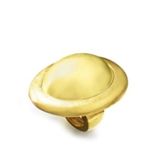 Grande Anello Elastico Oro Giallo Ovale Bombato