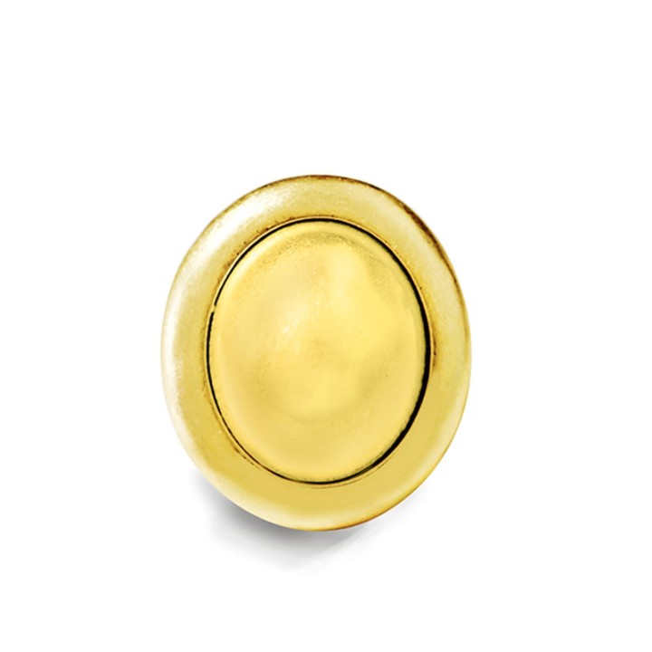Grande Anello Elastico Oro Giallo Ovale Bombato