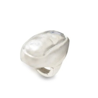 Grande Anello Elastico Argento Irregolare