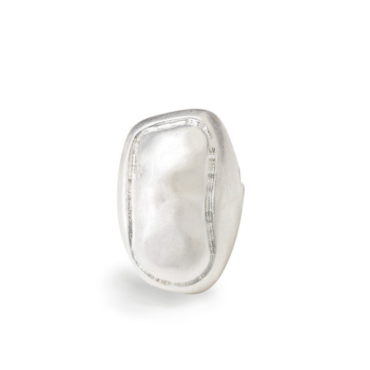 Grande Anello Elastico Argento Irregolare