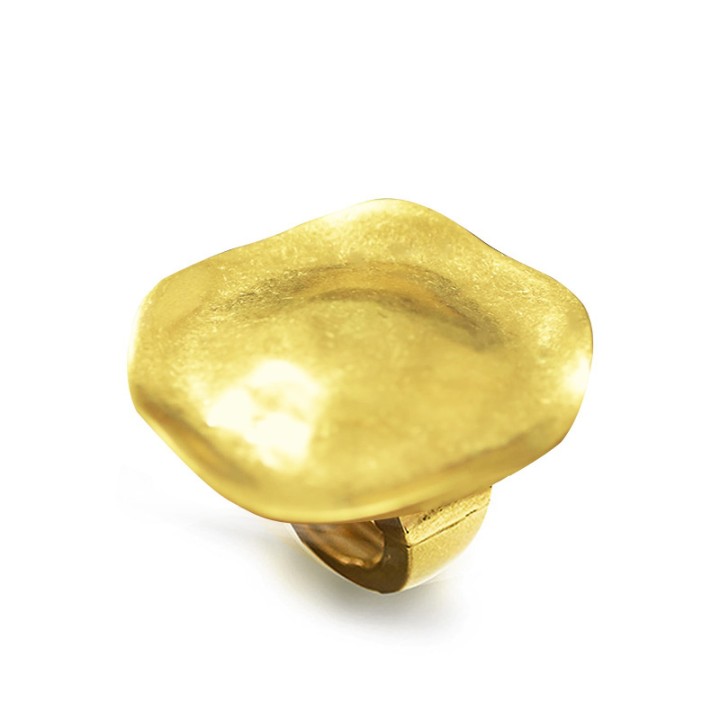 Grande Anello Elastico con Disco Oro Giallo