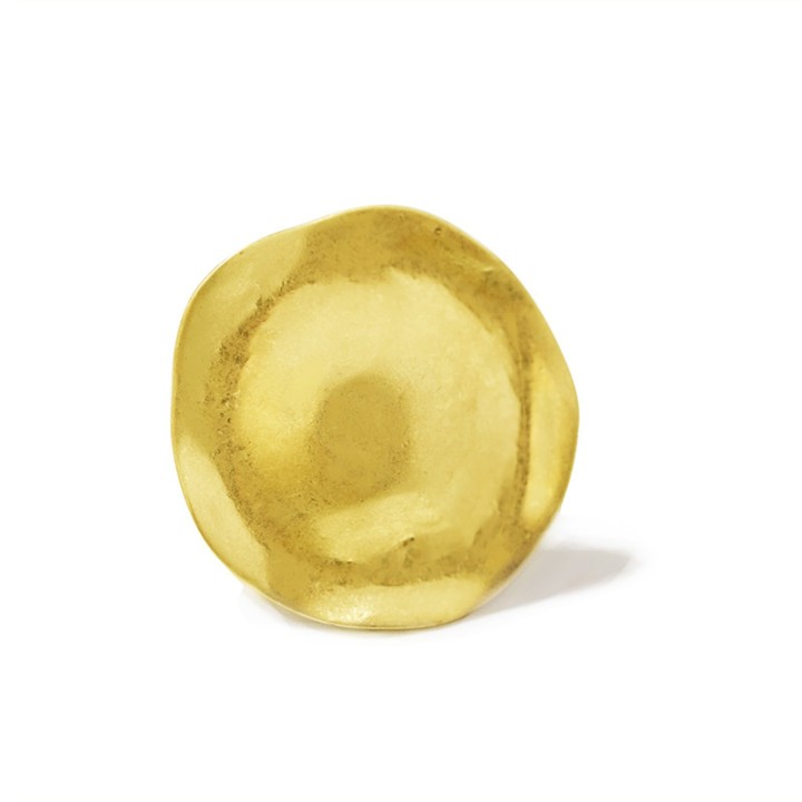 Grande Anello Elastico con Disco Oro Giallo