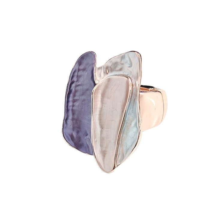 Anello Elastico Scudo Smaltato Blu