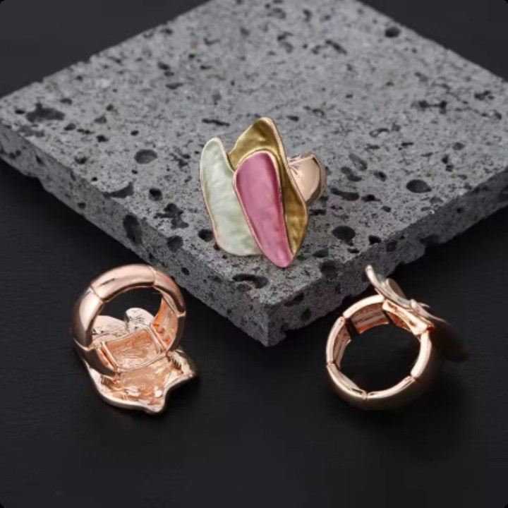 Anello Elastico Scudo Smaltato Blu