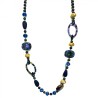 Collana Bijoux Lunga Zanzibar Pietre Cristalli Blu