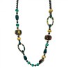 Collana Bijoux Lunga Zanzibar Pietre Cristalli Verde