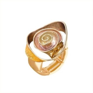 Anello Elastico Fiore Smaltato Z3 Caffè