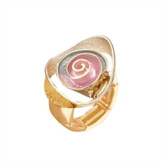 Anello Elastico Fiore Smaltato Z3 Rosa