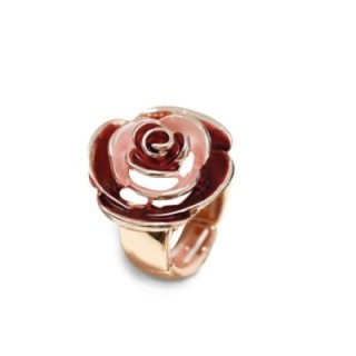 Anello Elastico Fiore Smaltato Z4 Rosso