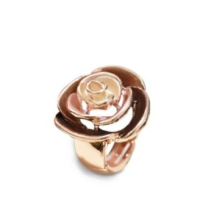 Anello Elastico Fiore Smaltato Z4 Caffè