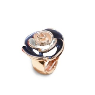 Anello Elastico Fiore Smaltato Z4 Blu
