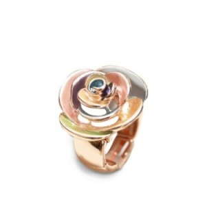 Anello Elastico Fiore Smaltato Z4 Multicolore