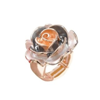 Anello Elastico Fiore Smaltato X1 Beige