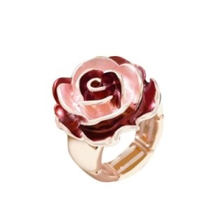Anello Elastico Fiore Smaltato X1 Rosso