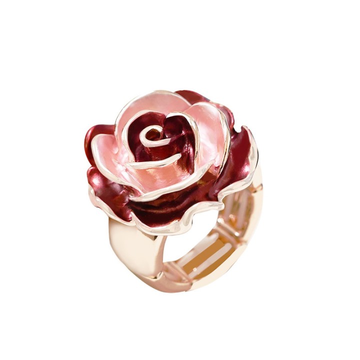 Anello Elastico Fiore Smaltato X1 Rosso