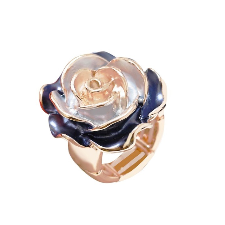 Anello Elastico Fiore Smaltato X1 Blu