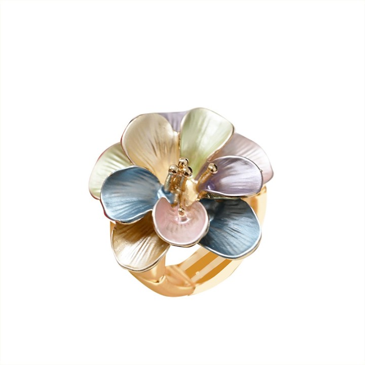 Anello Elastico Fiore Smaltato X2 Multicolore