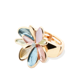 Anello Elastico Fiore Smaltato X3 Multicolore