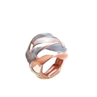 Anello Elastico A Striscia Ondulata Smaltata Grigio