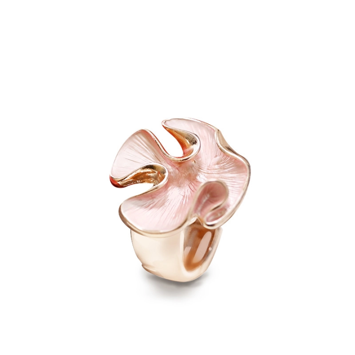Anello Elastico con Volant Smaltato Rosa