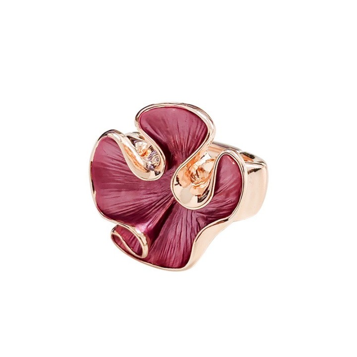 Anello Elastico con Volant Smaltato Fucsia