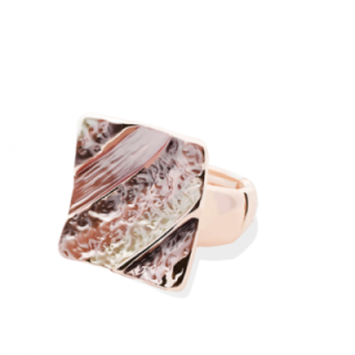 Anello Elastico Quadrato Smaltato Marrone