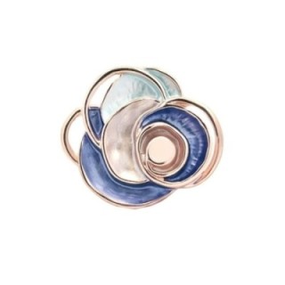 Anello Elastico Fiore Smalto Blu